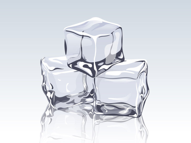 抽象矢量透明冰块设计插图