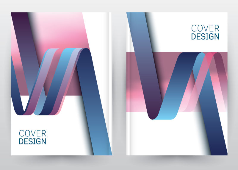 抽象矢量彩色飘带元素的企业宣传册设计
