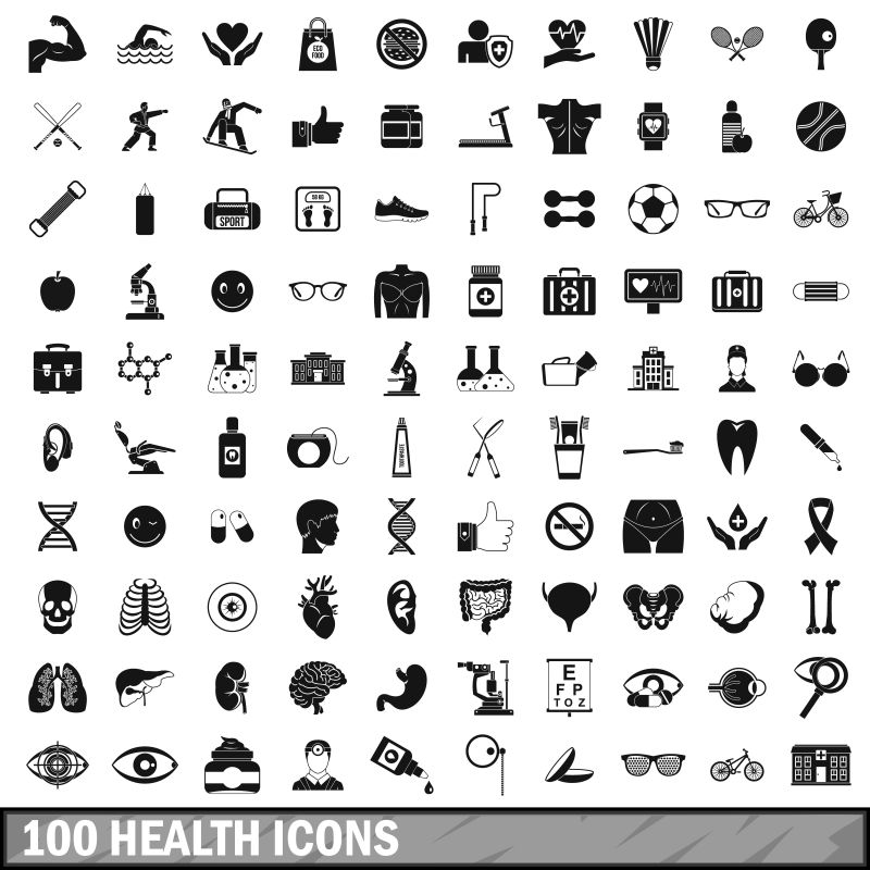 创意矢量健康主题的单色图标设计