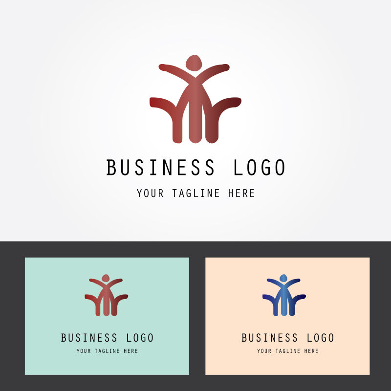 抽象矢量商业团队标志设计
