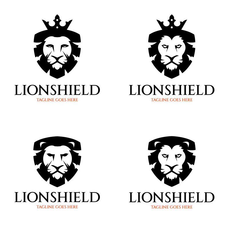 抽象矢量现代狮子头元素的标志设计