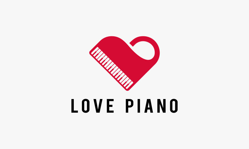 创意矢量爱情钢琴标志设计