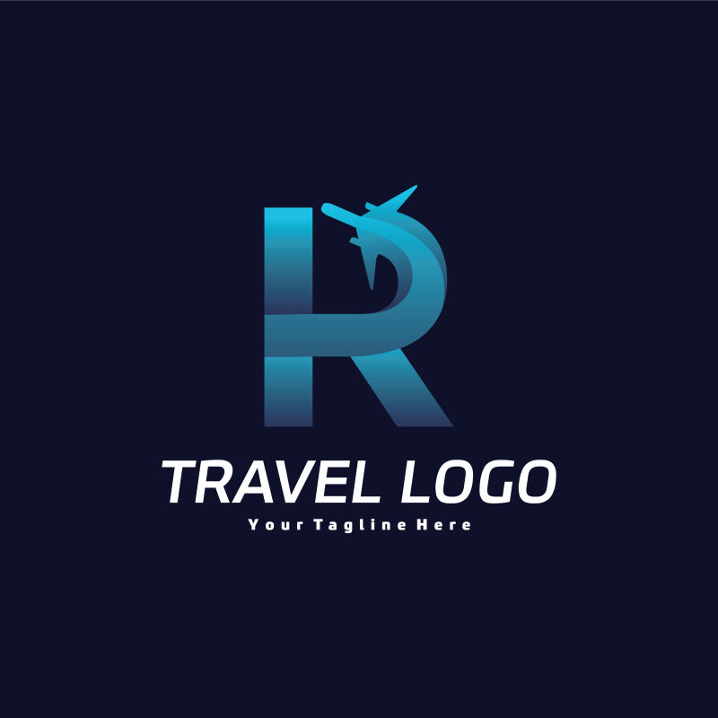 创意矢量旅行主题字母r标志设计