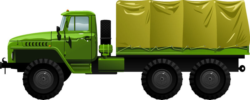 抽象矢量现代军用运输卡车设计