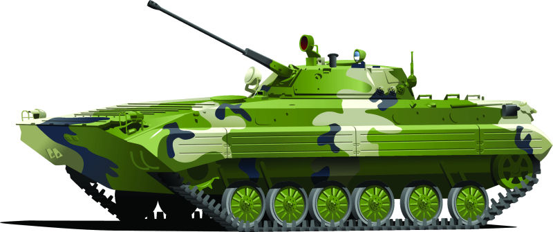 创意矢量现代绿色军事坦克设计