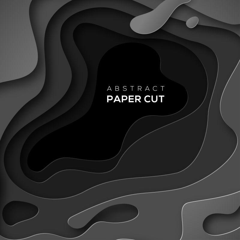 创意矢量黑色剪纸风格的背景设计