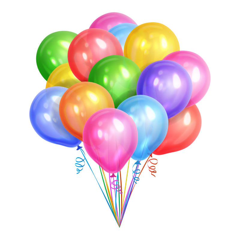 抽象矢量现代彩色氢气球设计