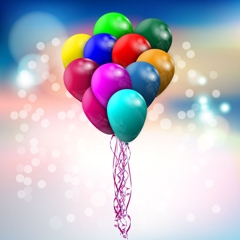 创意矢量现代彩色氢气球设计