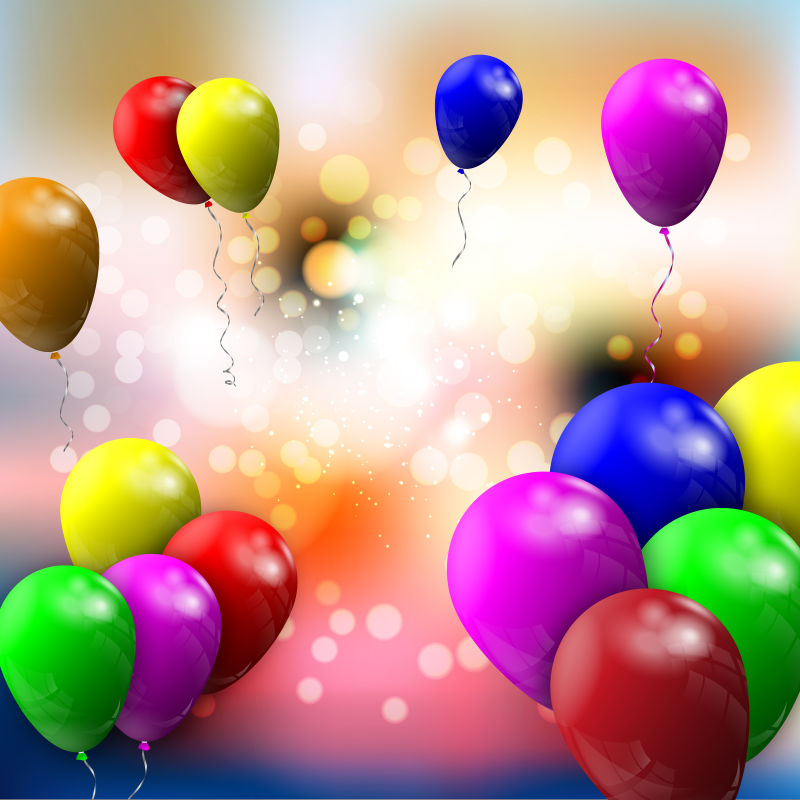 创意矢量现代彩色派对气球设计