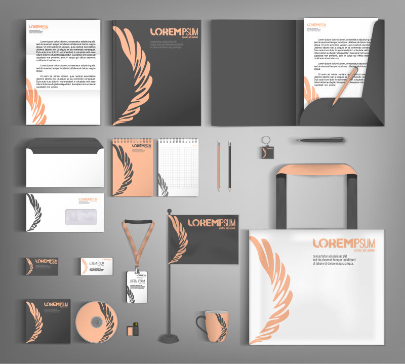 企业形象设置灰色和橙色设计