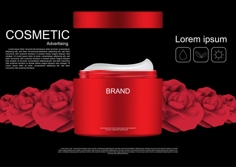创意矢量现代玫瑰元素的化妆品海报设计