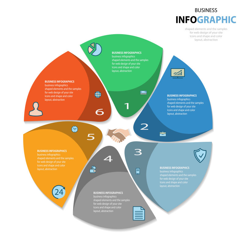 抽象矢量现代彩色商业信息图表创意设计
