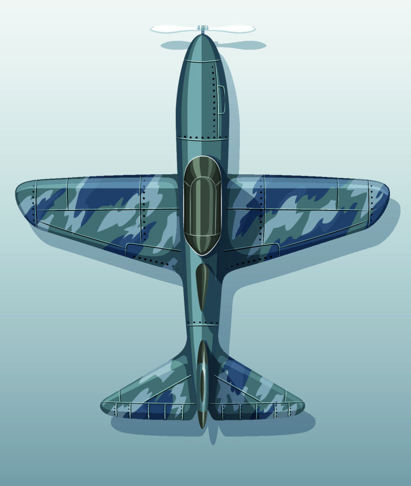 创意矢量现代军用飞机设计插图