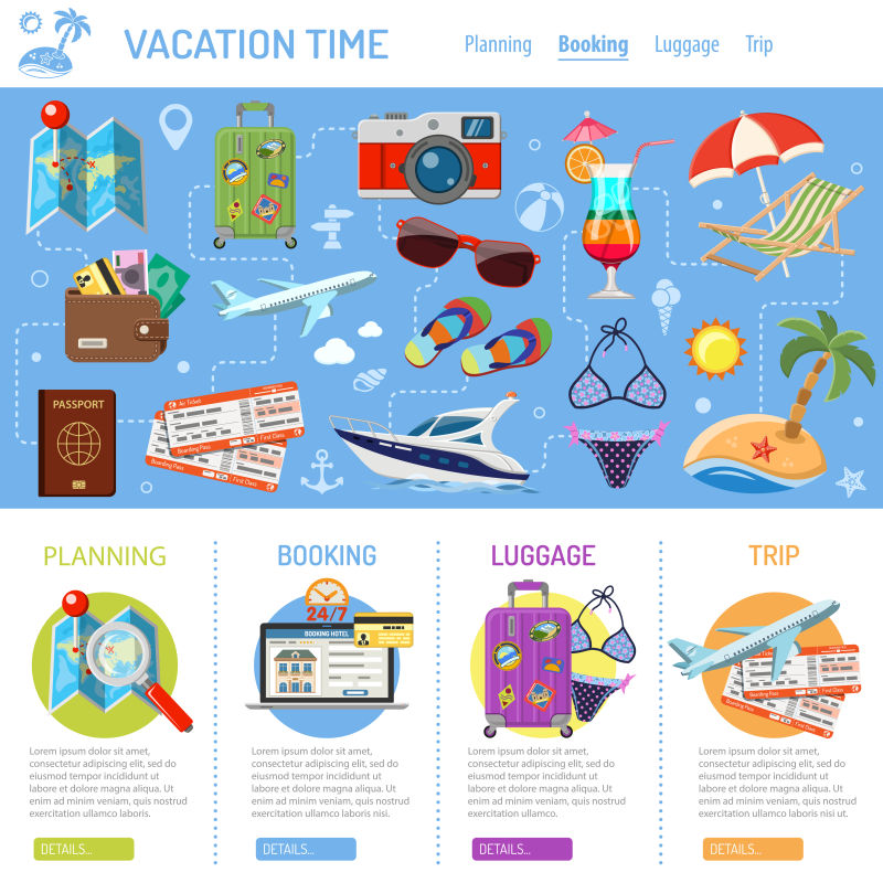 度假与旅游信息图表