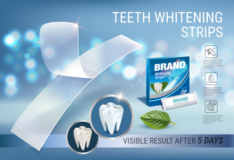 创意矢量现代牙齿美白贴广告设计