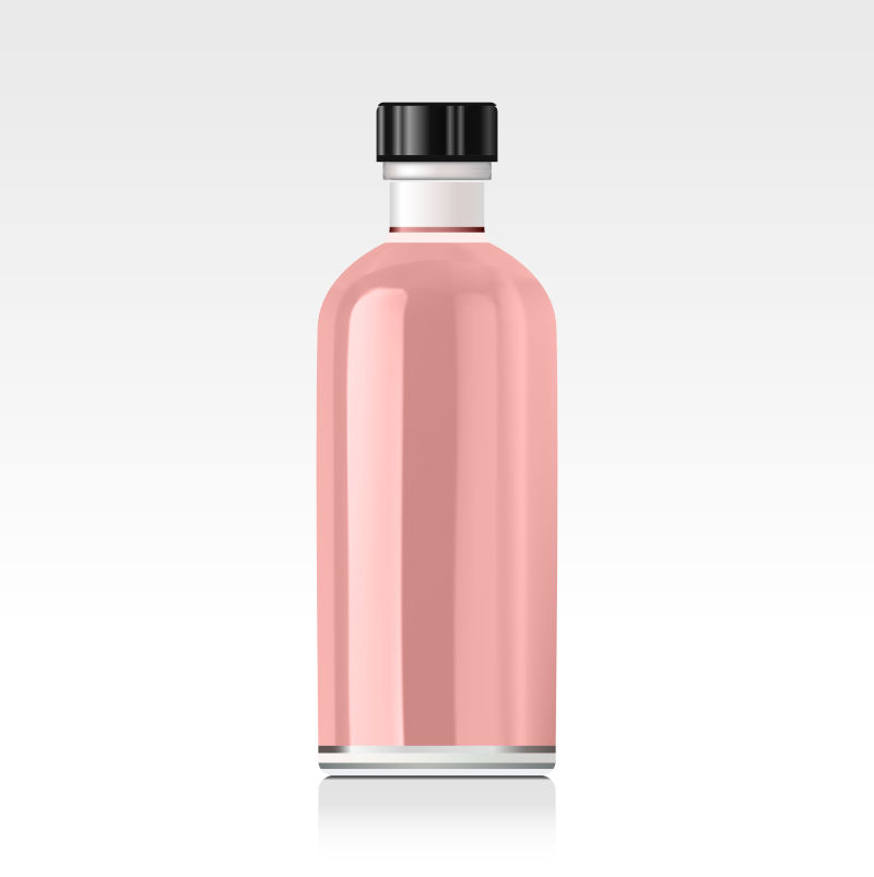 抽象矢量粉色精油瓶设计
