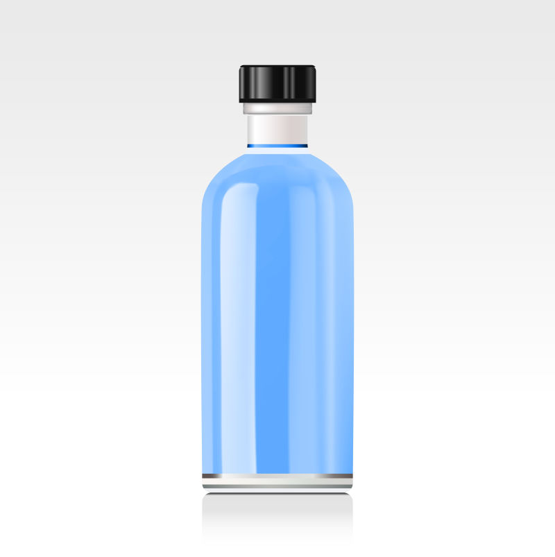 创意矢量现代蓝色精油瓶设计