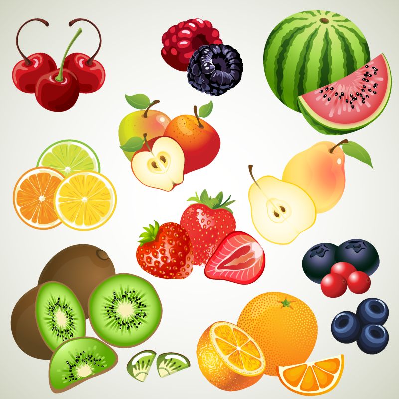 矢量创意现代水果设计插图