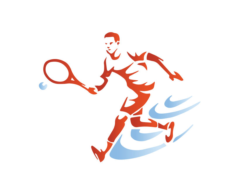创意矢量网球运动员时尚插图设计