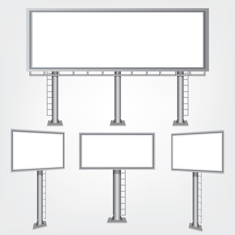 创意矢量现代方形户外广告牌设计