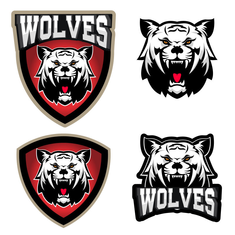 保鲁夫插图愤怒的狼运动俱乐部或团队徽章