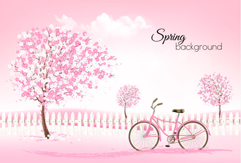 创意矢量现代春季主题平面设计背景