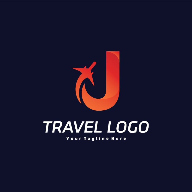 矢量字母j元素的平面旅游标志