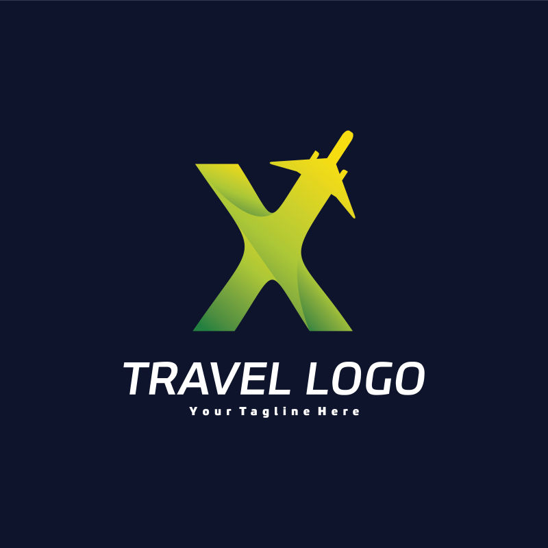 抽象矢量字母x元素的旅游主题标志设计