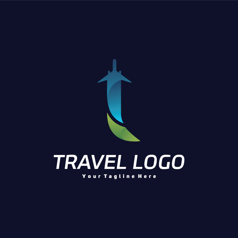 创意矢量字母i元素的旅游标志设计