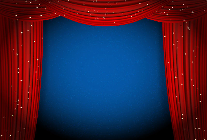 抽象矢量现代红色窗帘元素舞台背景设计