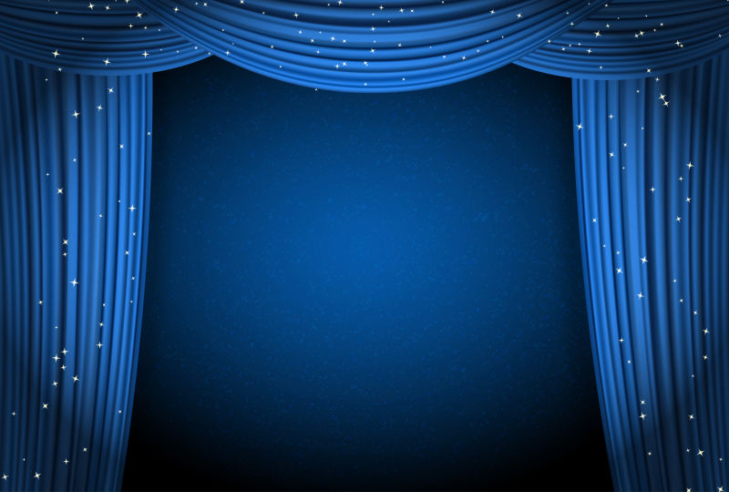 抽象矢量现代蓝色幕帘元素舞台背景设计
