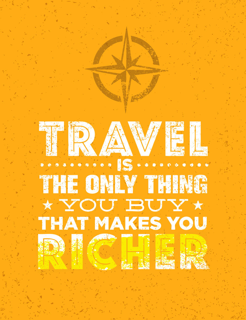 旅行是你唯一能买的东西使你更富有优秀矢量排版动机报价概念