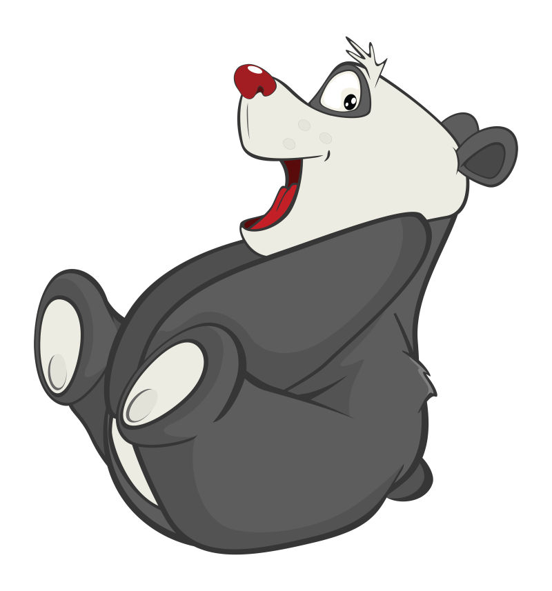 抽象矢量卡通可爱的熊猫插图设计