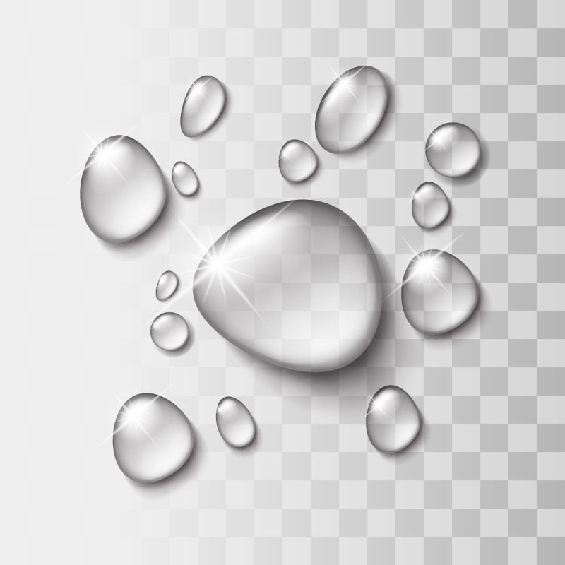 创意矢量晶莹剔透的水滴插图设计
