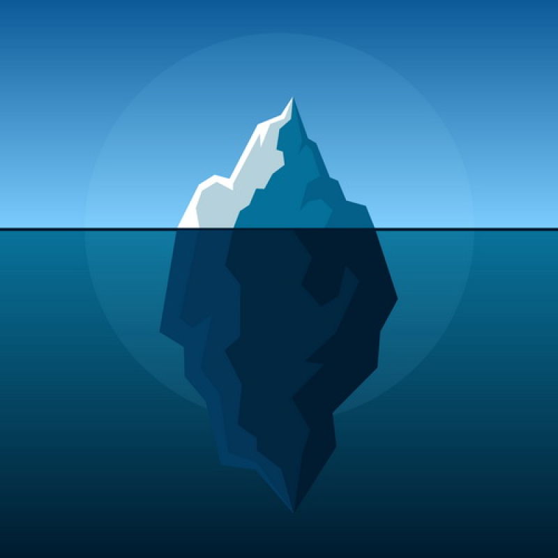 创意矢量现代海面上的冰山插图设计