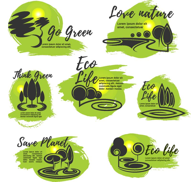 创意矢量生态主题平面标志设计