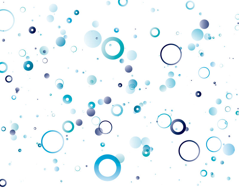 浅蓝色矢量无缝背景和气泡-一套色彩鲜艳的抽象圆插图-图案可用于广告传单