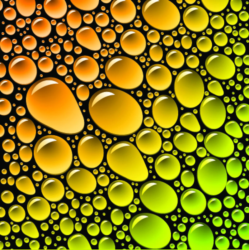 抽象矢量现代黄绿渐变的水滴背景设计