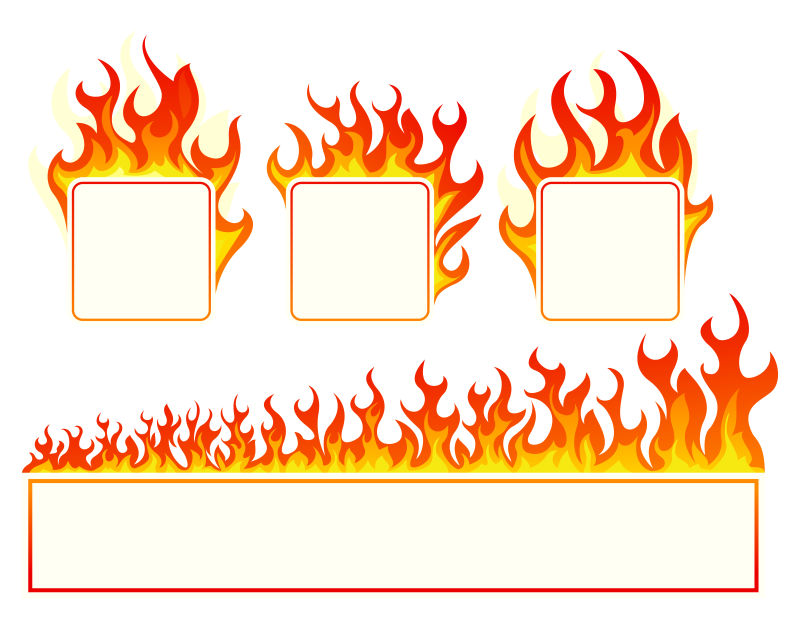 创意矢量现代火焰元素边框设计