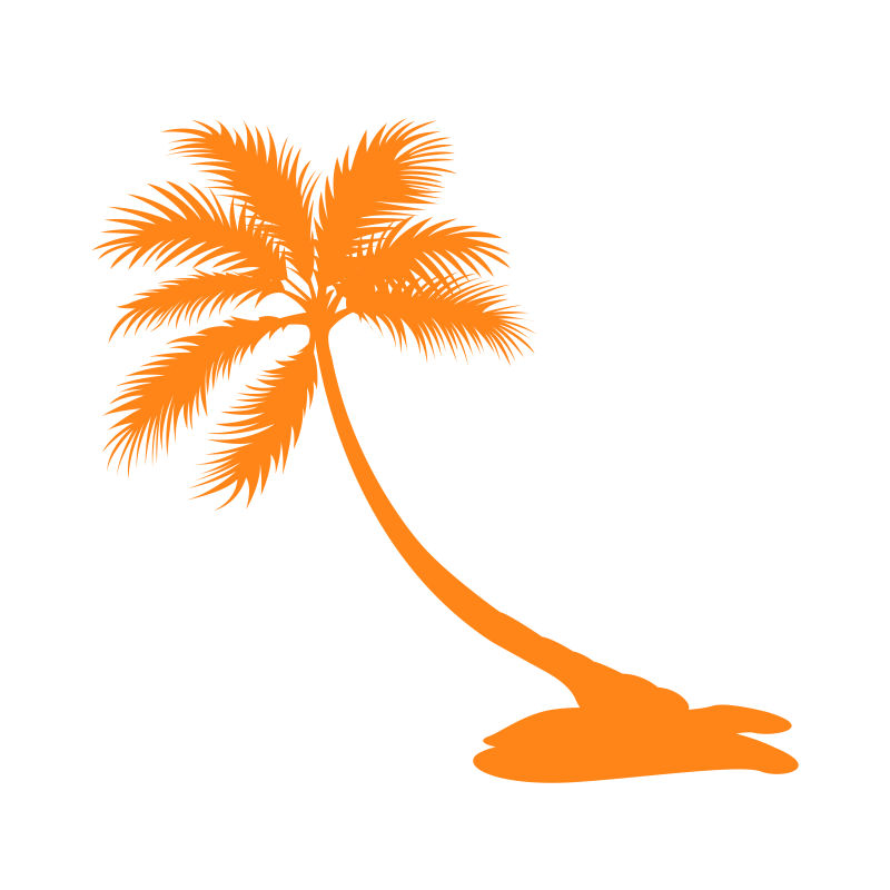孤立的棕榈树轮廓