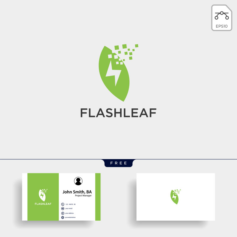 flash-nature-leaf-simple logo模板矢量插图图标元素