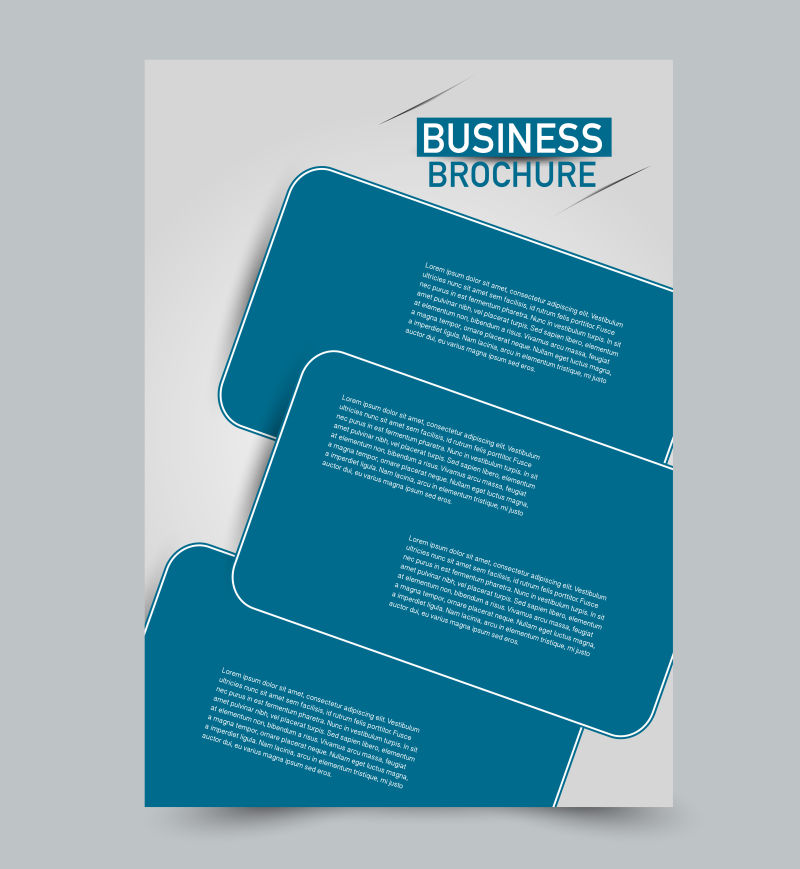 蓝色传单矢量设计模板集商业手册年度报告或杂志封面