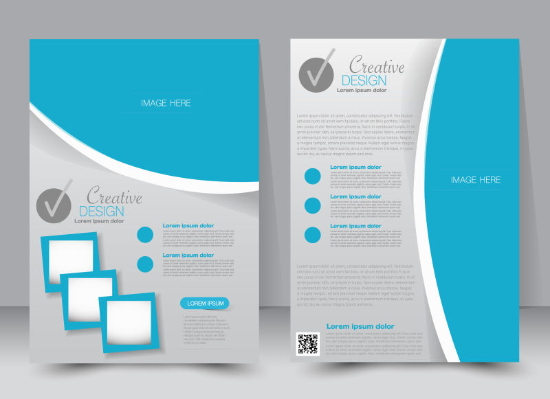 传单模板商业手册可编辑的A4海报设计教育介绍网站杂志封面蓝色