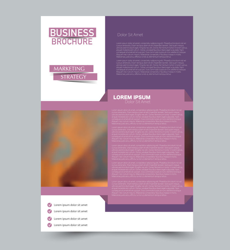 紫色矢量传单模板抽象小册子设计年度报告包括背景商业教育广告可编辑插图