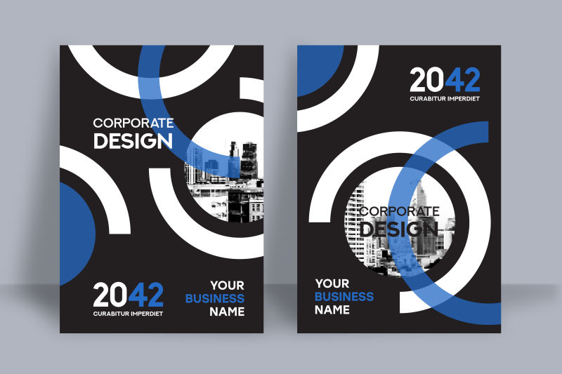 城市背景商务书封面设计模板