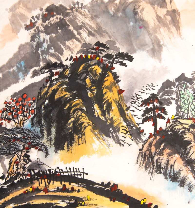 中国山水水彩