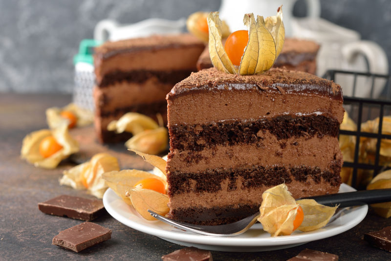 棕色巧克力蛋糕