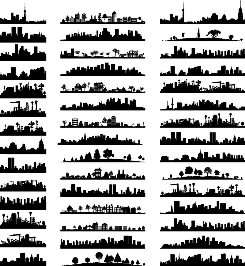 美国城市天际线矢量集