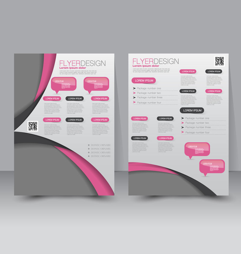 传单模板商业手册可编辑的A4海报设计教育介绍网站杂志封面粉红色和灰色