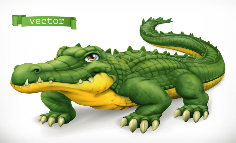 CrocodileAlligator.有趣的character动物3D向量图标
